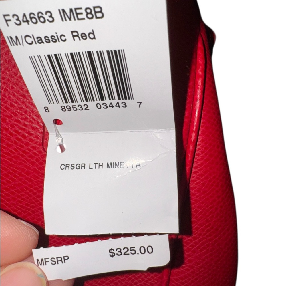 Coach Red Minetta Satchel with unbranded Cherry Charm and Coach Dustbag NWT - Picture 5 of 11